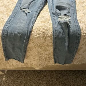 Distressed Blue Jeans